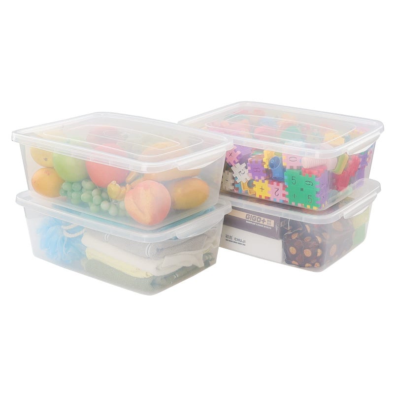 Ramddy 4 Packs 14 Quart Clear Latching Box, Plastic Storage Bin with Lid - Image 1